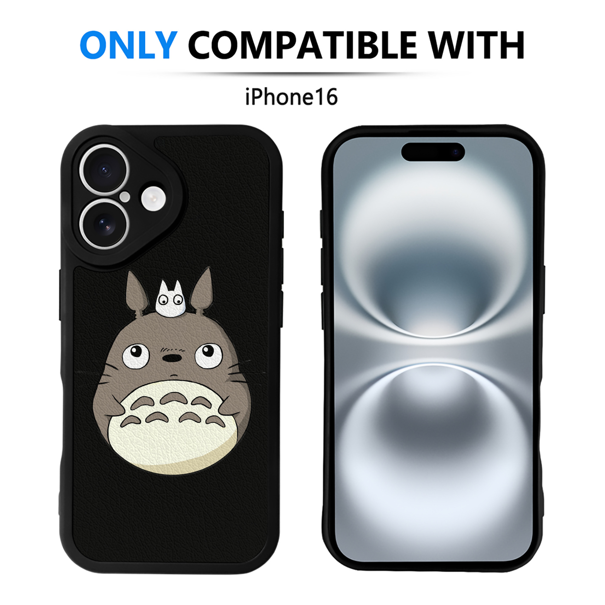 （画像用） となりのトトロ 草壁メイ 草壁サツキ My Neighbor Totoro Satsuki Kusakabe Mei Kusakabe 【iPhone 16シリーズ対応】シリコンスマホケース（レザー調） 材質：シリコン
